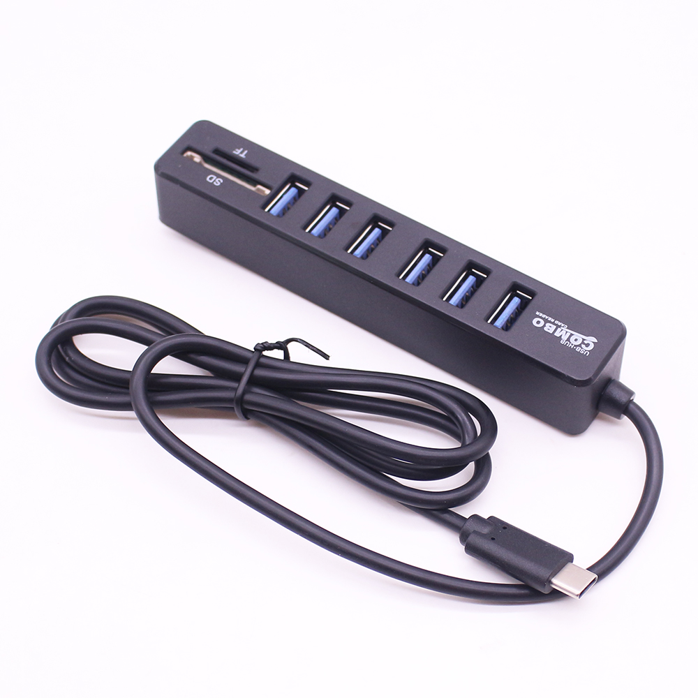 Тип C концентратор Мульти Usb C концентратор разветвитель высокоскоростной 6 портов USB 3,1 Hab все в одном TF Sd кард-ридер Type-c концентратор для ПК ноутбука Macbook
