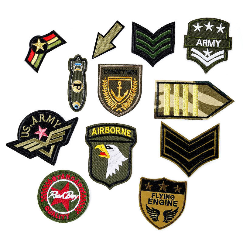 Custom Iron On Sports Teams 3d Chenille Applique Hat Cartoon Security Officer Armband Badge Number Army Patch Embroidery Patche