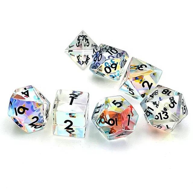 Набор костей под заказ для ролевых игр, многогранный набор костей dnd, драгоценный камень