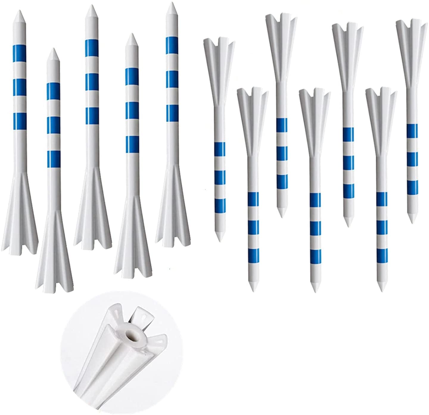 5 Prongs Golf Plastic Tees | Reduce Friction & Side Spin Golf Tees