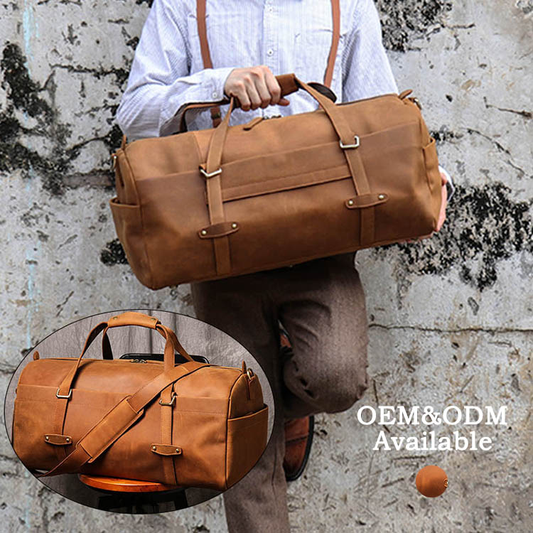 AZB538 Custom Leather Duffle Bags Dry Wet Separation Travelling Duffle Bag Sport Bags For Men And Women Gym Travel