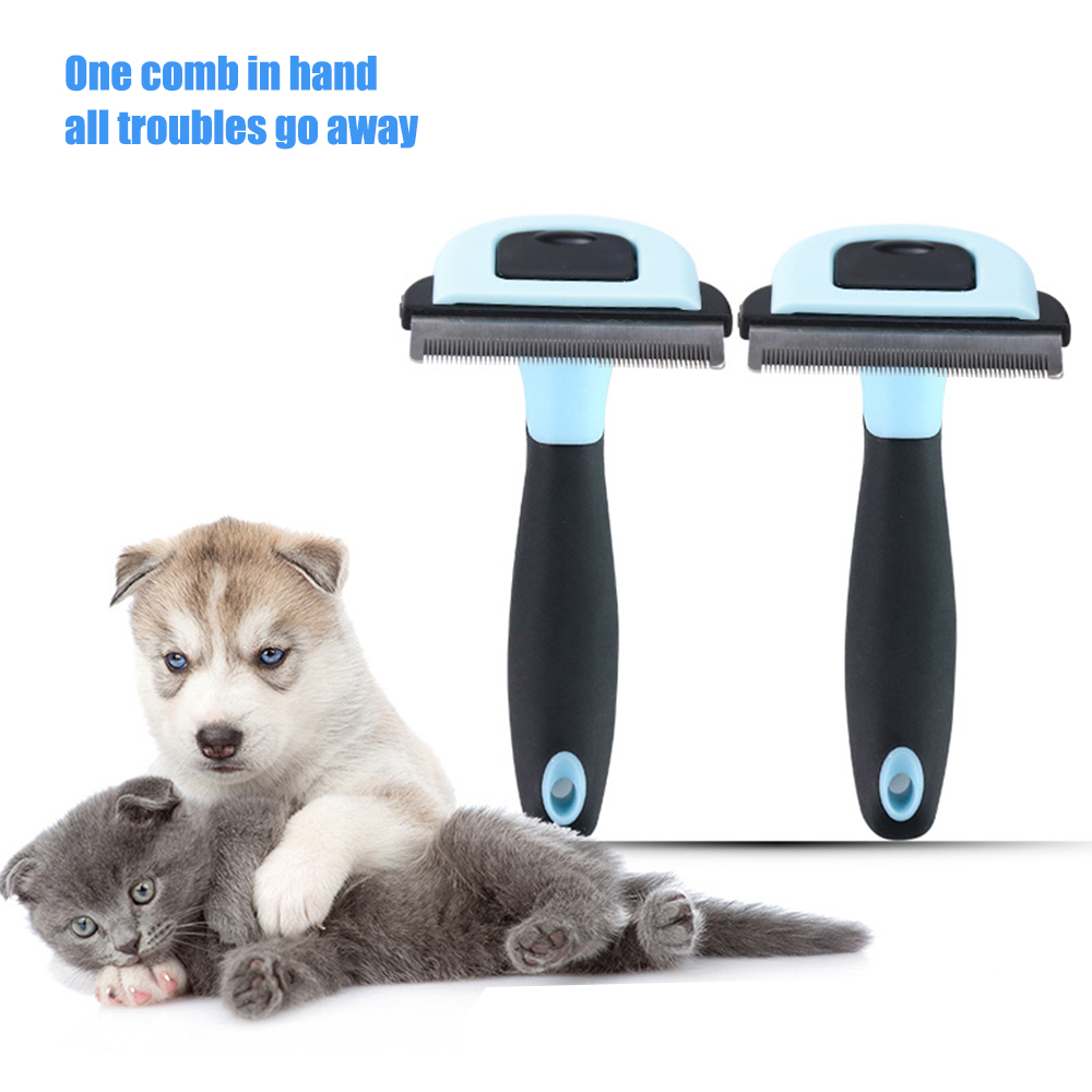 Pet supplies amazon hot pet hair removal comb dog cat detachable open knot hair removal comb stainless steel blade