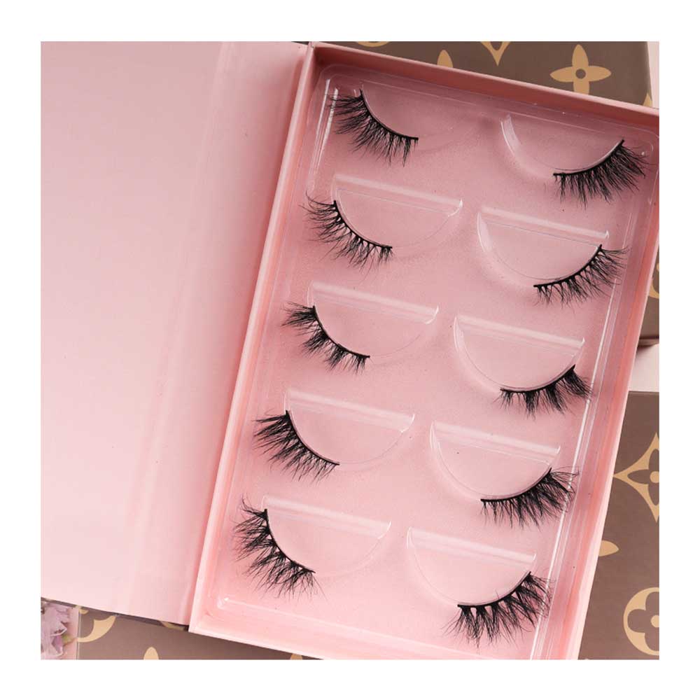 3d 10mm 12mm 100% Real Mink Corner Lashes handmade Strip Harf Wholesale eyelash Vendor natural small length style