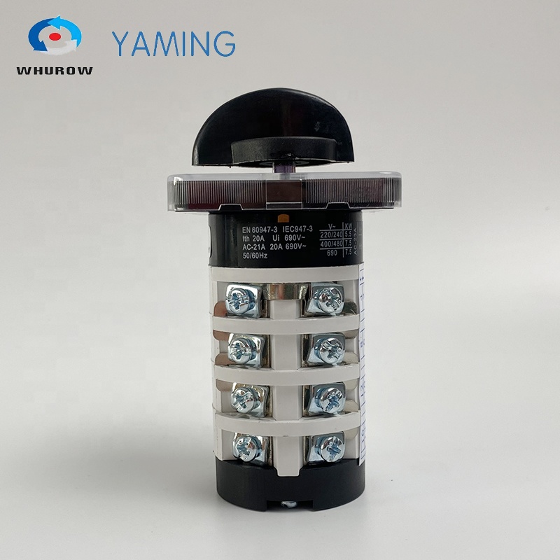 Поворотная ручка 7 позиции YMZ12-20/4 селектор 20A 690V 4 полюса Серебряный токоподводящий универсальный ручной Электрический переключение кулачковый переключатель