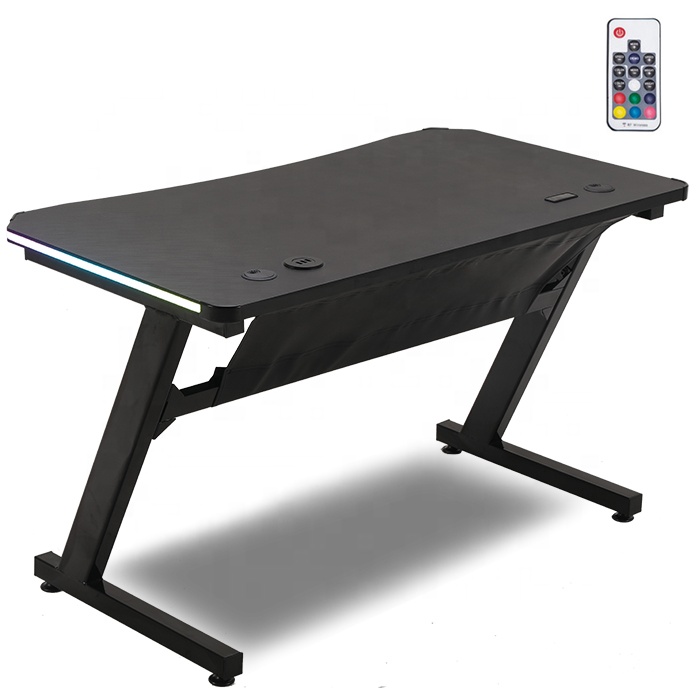 Интернет-кафе черная стальная рама RGB игровой стол ПК Офисный Компьютерный Стол