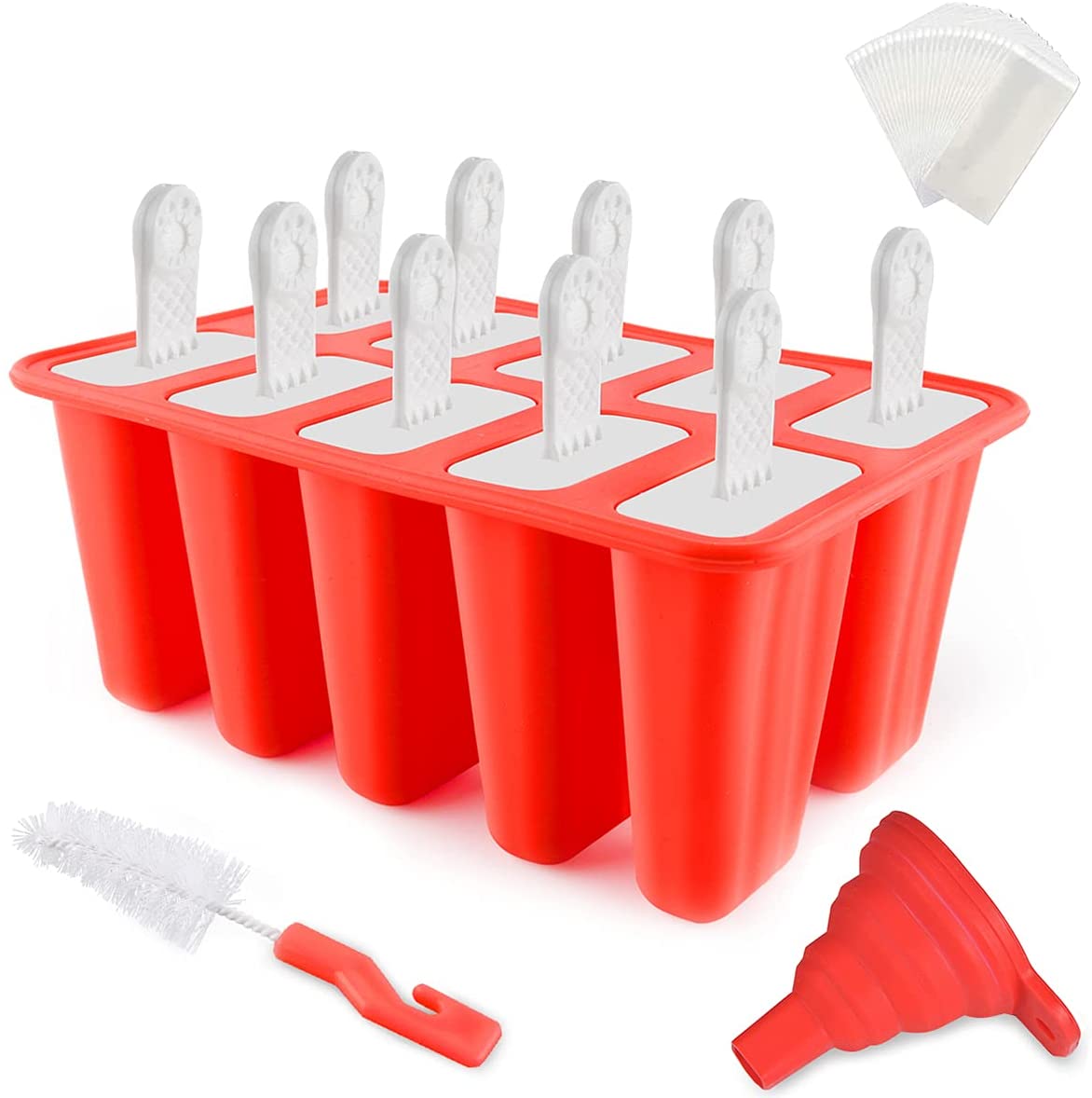Homemade Silicone Ice Pop Molds Popsicles Maker 10 Cavities Free Sample For Sale