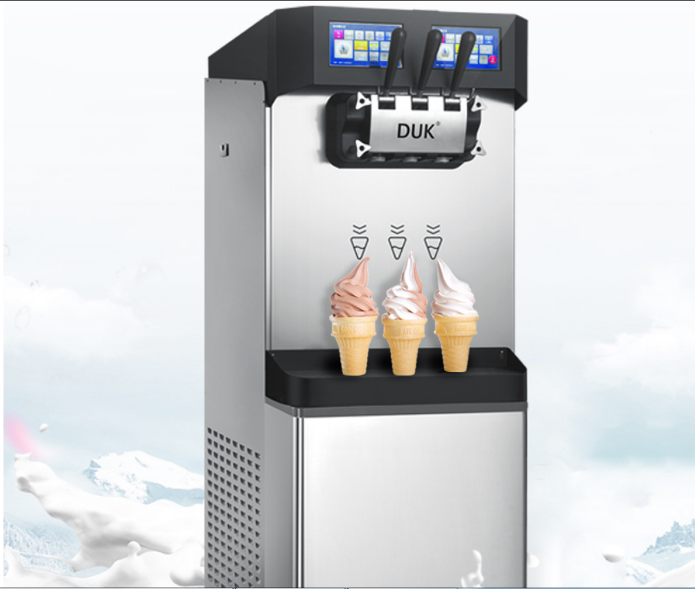 Дук самые последние 2 + 1 ароматы коммерческие напольные модель ice cream машина для приготовления замороженного йогурта мягкого мороженого