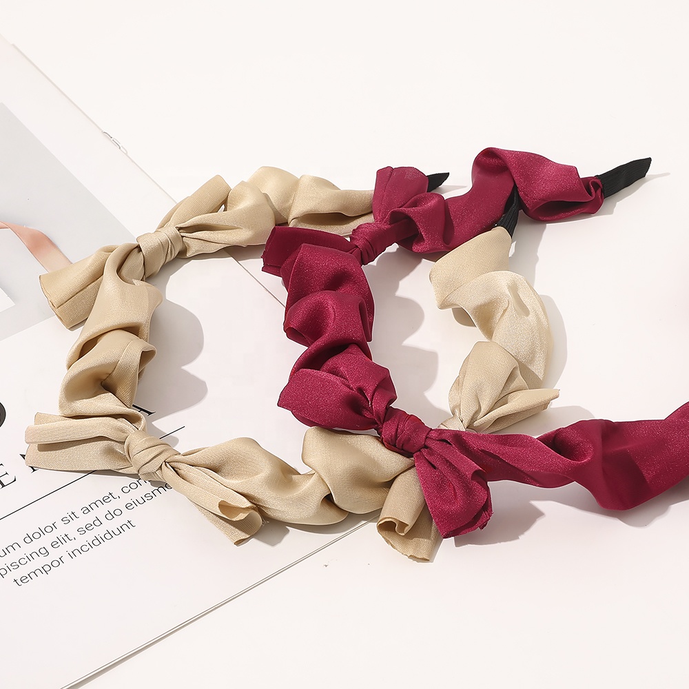 New Arrival Elegant Hairband Accessories Lady Girls Knotted Bow Knot Fabric Women Headbands Hair Hoop