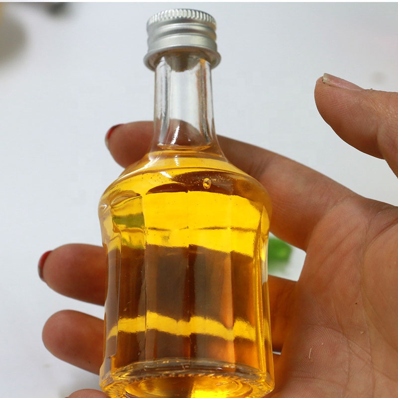 50ml Mini стеклянная бутылка для алкогольных напитков ликер вино ром миниатюрный бутылка с крышкой винта для духов