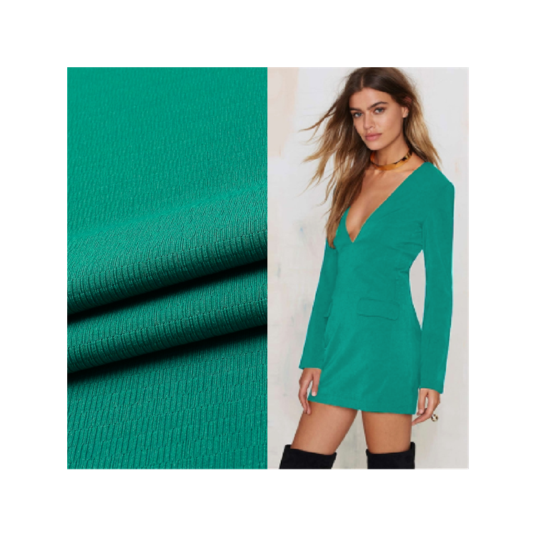 Fashionable Crinkle Jacquard Polyester Spandex Knitted Fabric Solid Color For Ladies' Tops And Bottoms