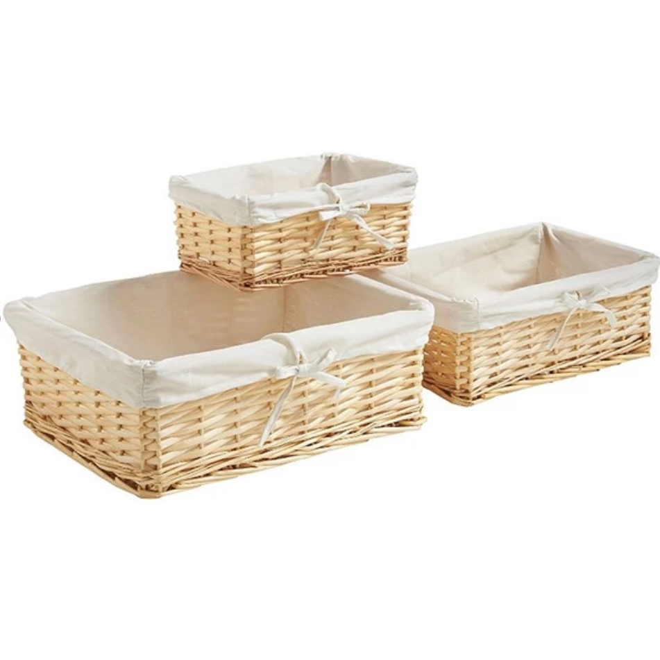 Religious Rectangular Wicker Picnic Storage Gift Basket