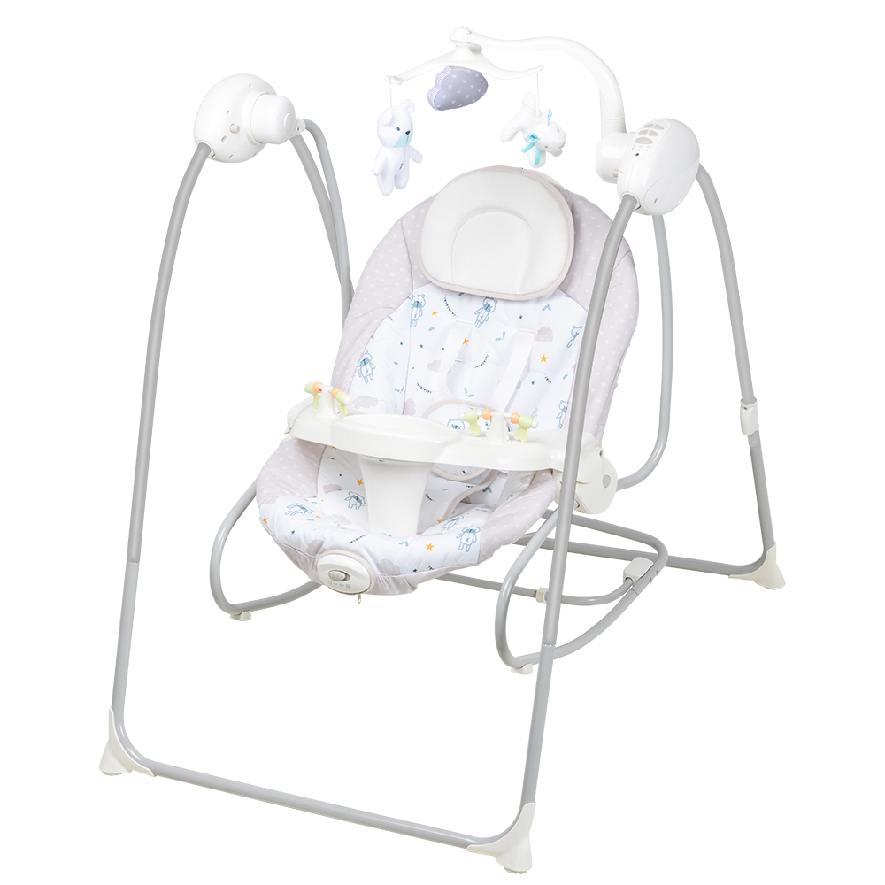 European Standard Wholesale Multi Functional Electric Baby High Swing Chair for Baby Feeding Pink Green Nice White