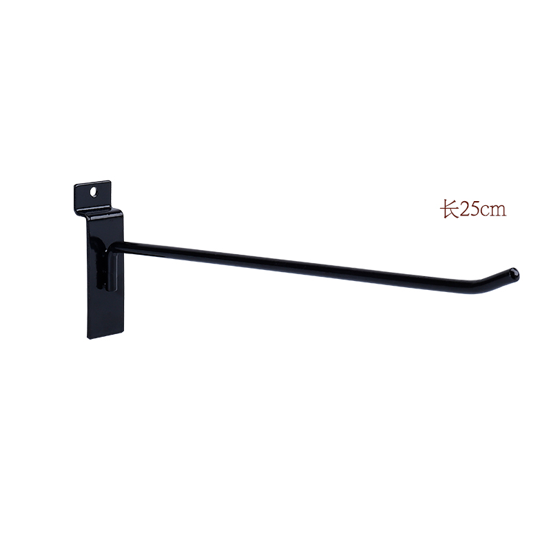 Metal display hanging hooks black 12'' slatwall hooks wholesale slat wall hooks
