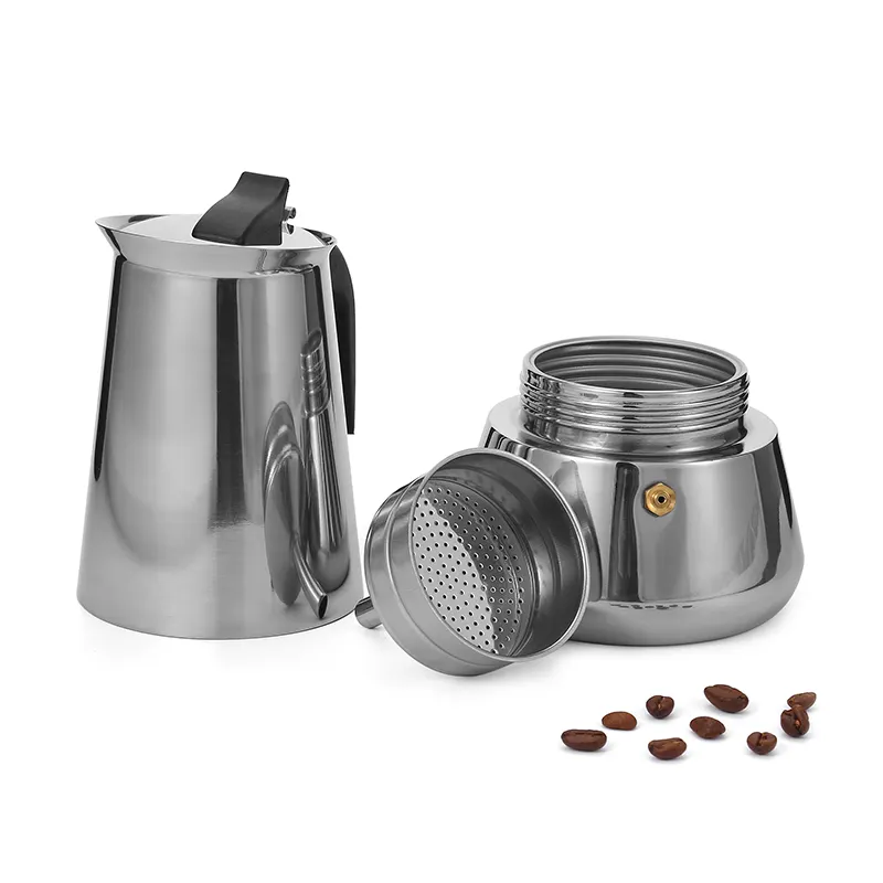 2/4/6/9 Cups Stovetop Moka Pot Everich 304 Stainless Steel Espresso Coffee Maker