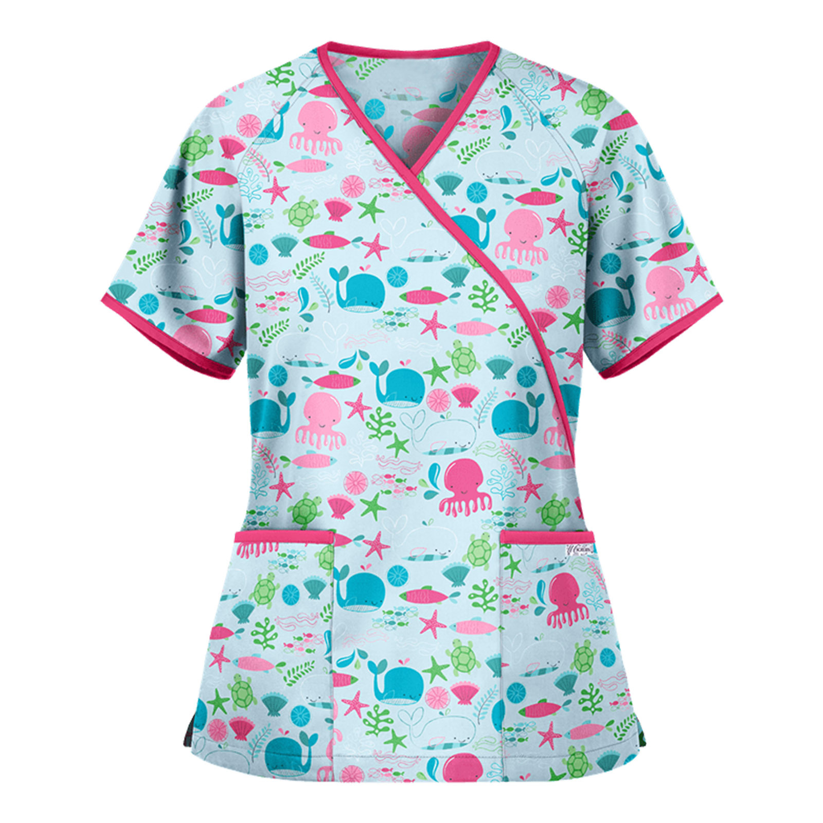 wholesale flower design short sleeve uniformes medicos nurse medical floral printting scrubs top uniform