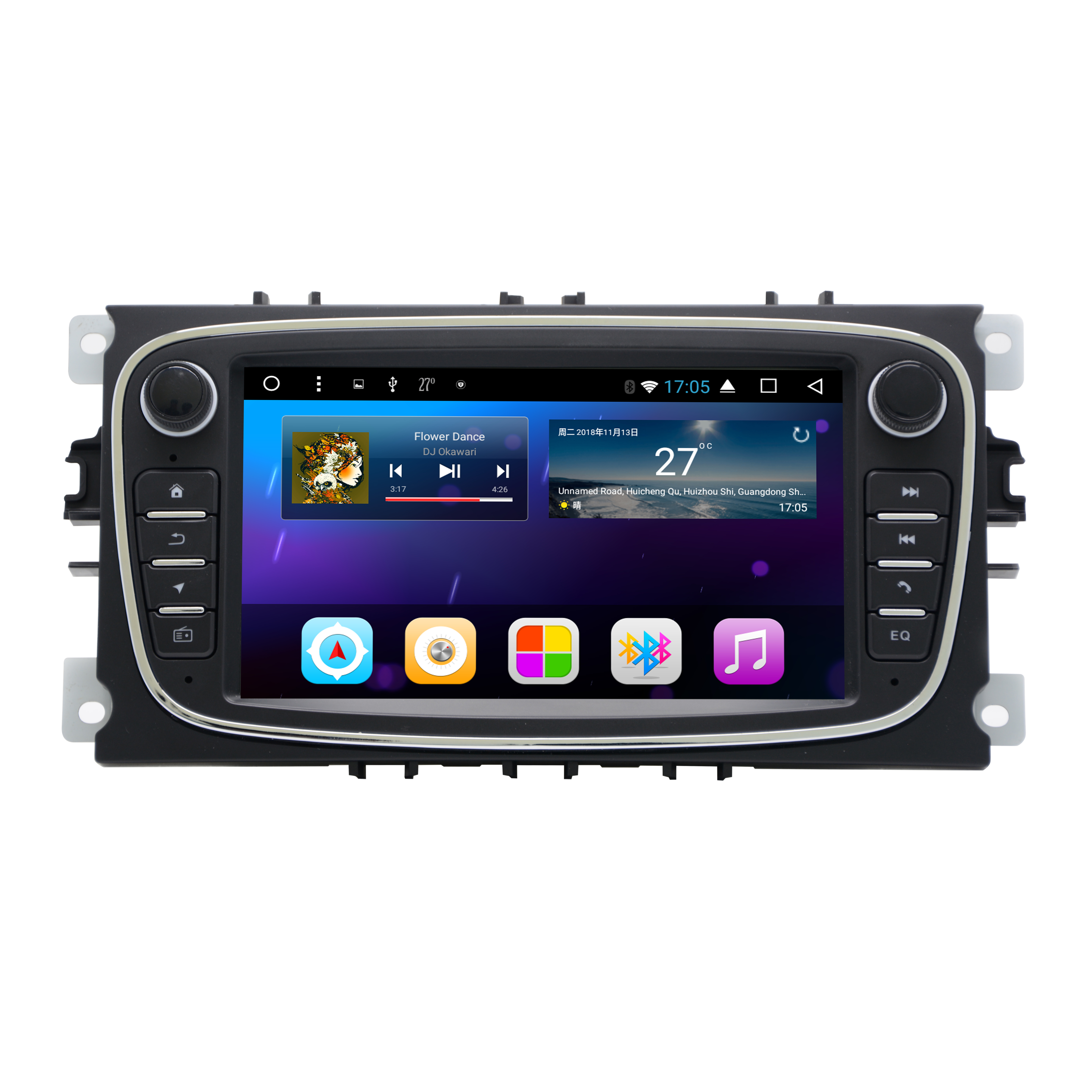 Мультимедийная система для Ford Focus, стерео-проигрыватель на Android, с GPS, видеоплеером, типоразмер 2 DIN