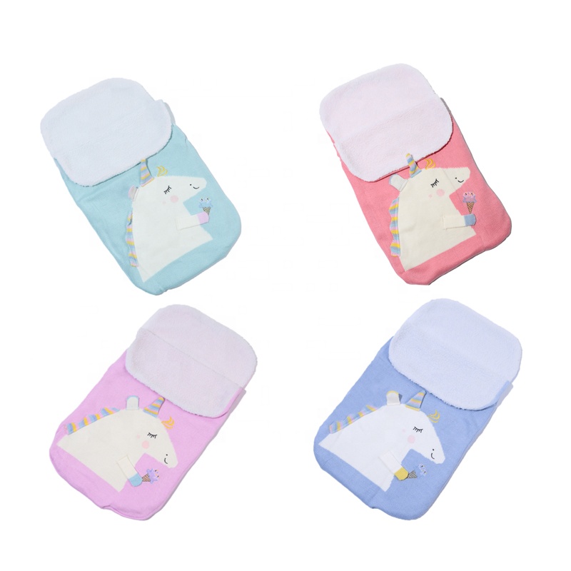 Newborn Baby Girl Kids Knit Floral Sleeping Bags Blankets Towel Toddler Girls Winter Warm Hooded Swaddle Wrap Swaddling Blankets