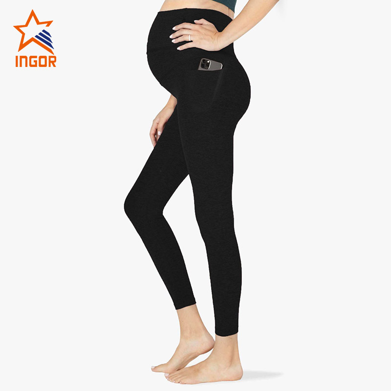 High Compression Maternity Cotton Office Pants Wholesale Sportswear Maternity Leggings With Pocket