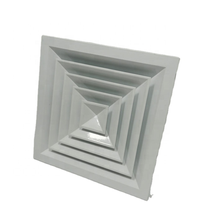 VENTECH Hvac System Aluminium Exhaust Air Outlet Conditioning Square Air Duct Ceiling Diffuser