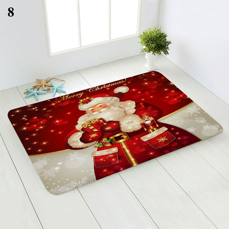Carpet Manufacturers With Logo Santa Claus Cartoon Pattern Kitchen Carpet