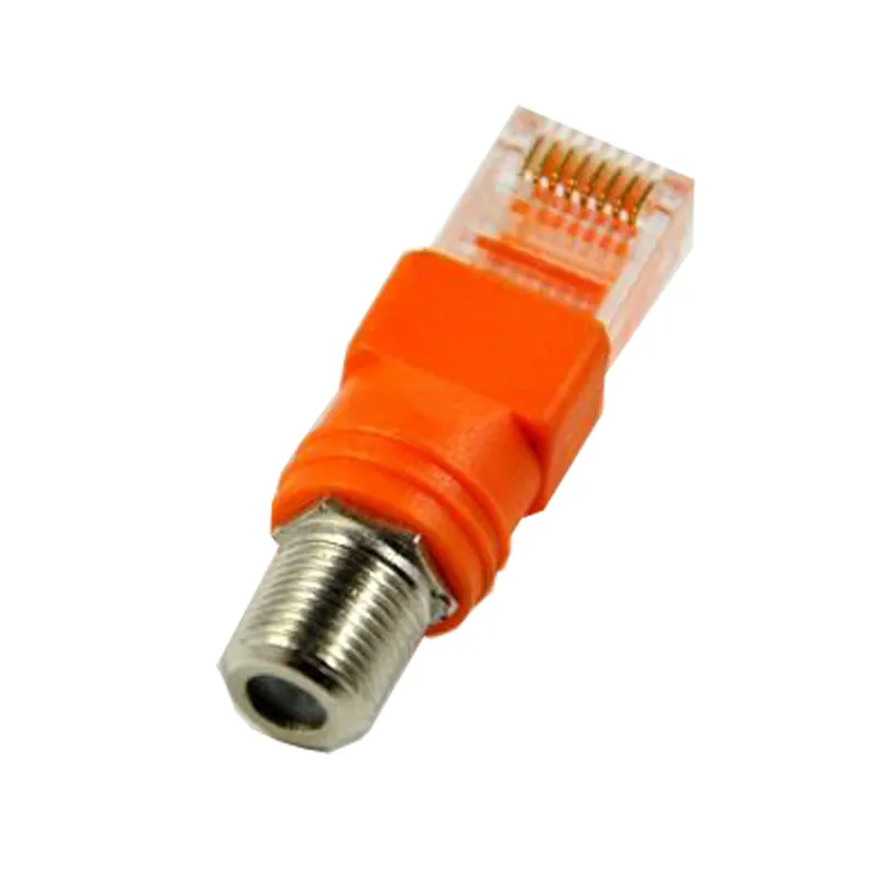 F-Type RG6 Connector RF Female to RJ45 male Coaxial Barrel Coupler Adapter