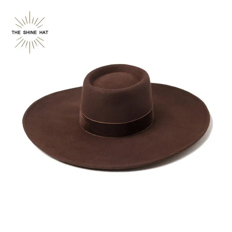 Wholesale Vintage Custom Men Women 100% Wool Wide Brim Felt Hat Sombrero De Fieltro woman hat felt fedoras