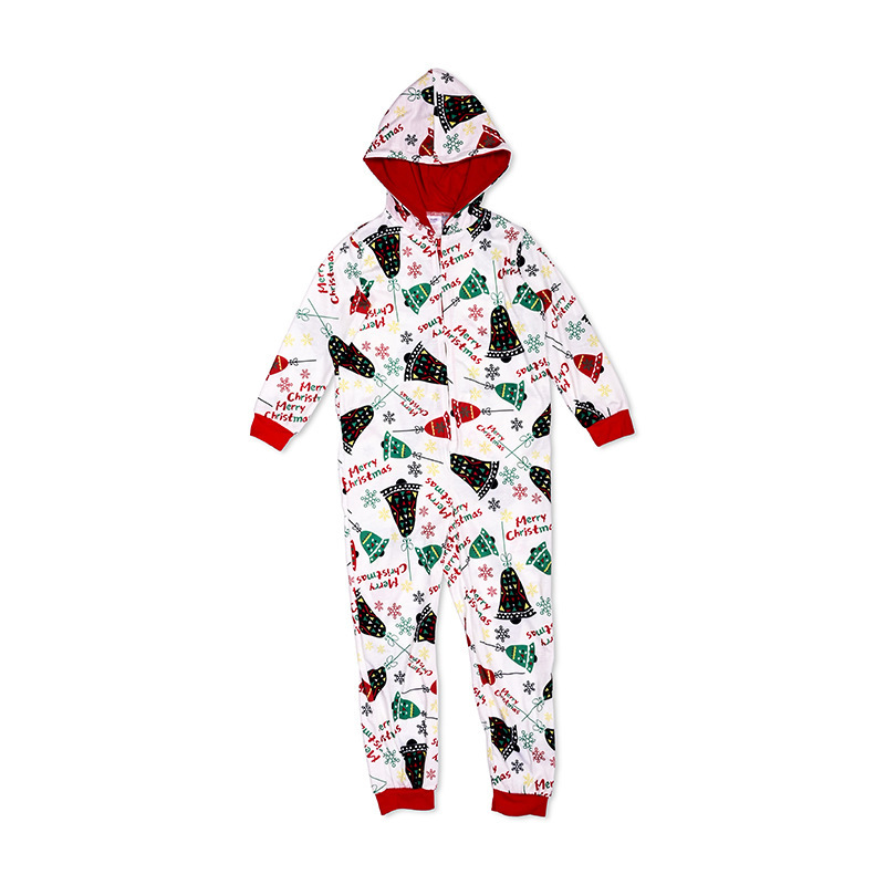 Christmas Family Matching Hoodie Pajamas Romper Long Sleeve One Piece Jumpsuit Zipper for Adult Kids Baby