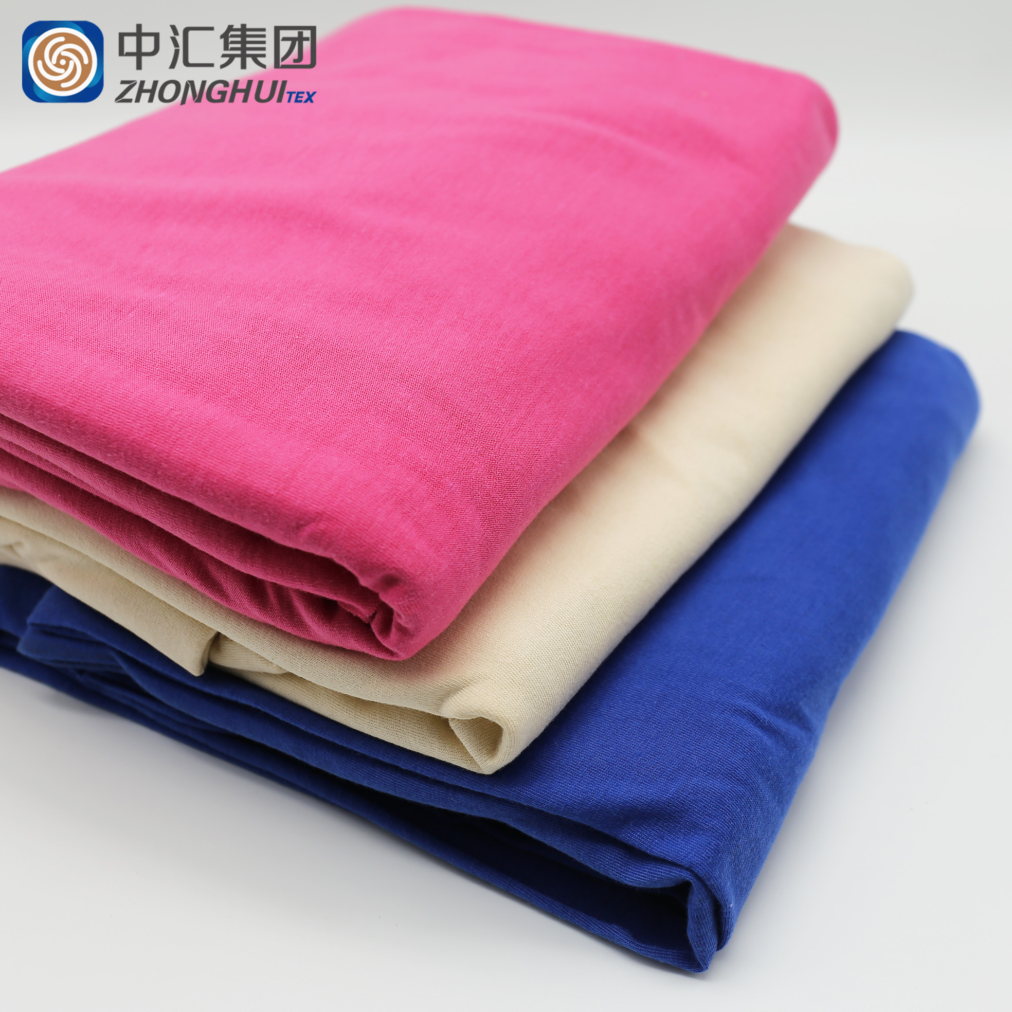 Spandex Plain T-Shirts Stretchy Plain Dyed Twill Style Cotton Knitted Fabric