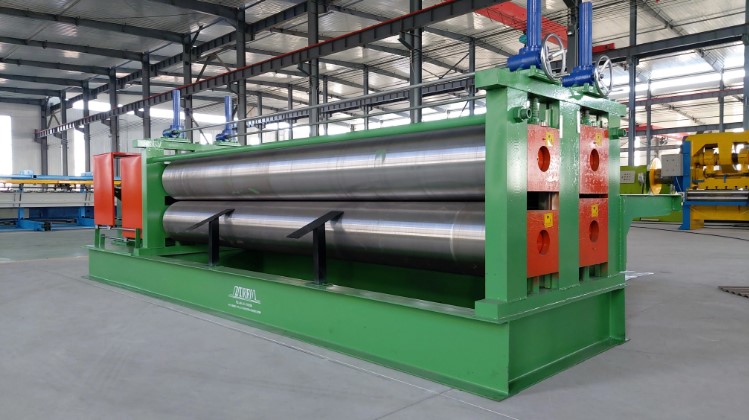 Barrel style round wave sheet roll forming machine
