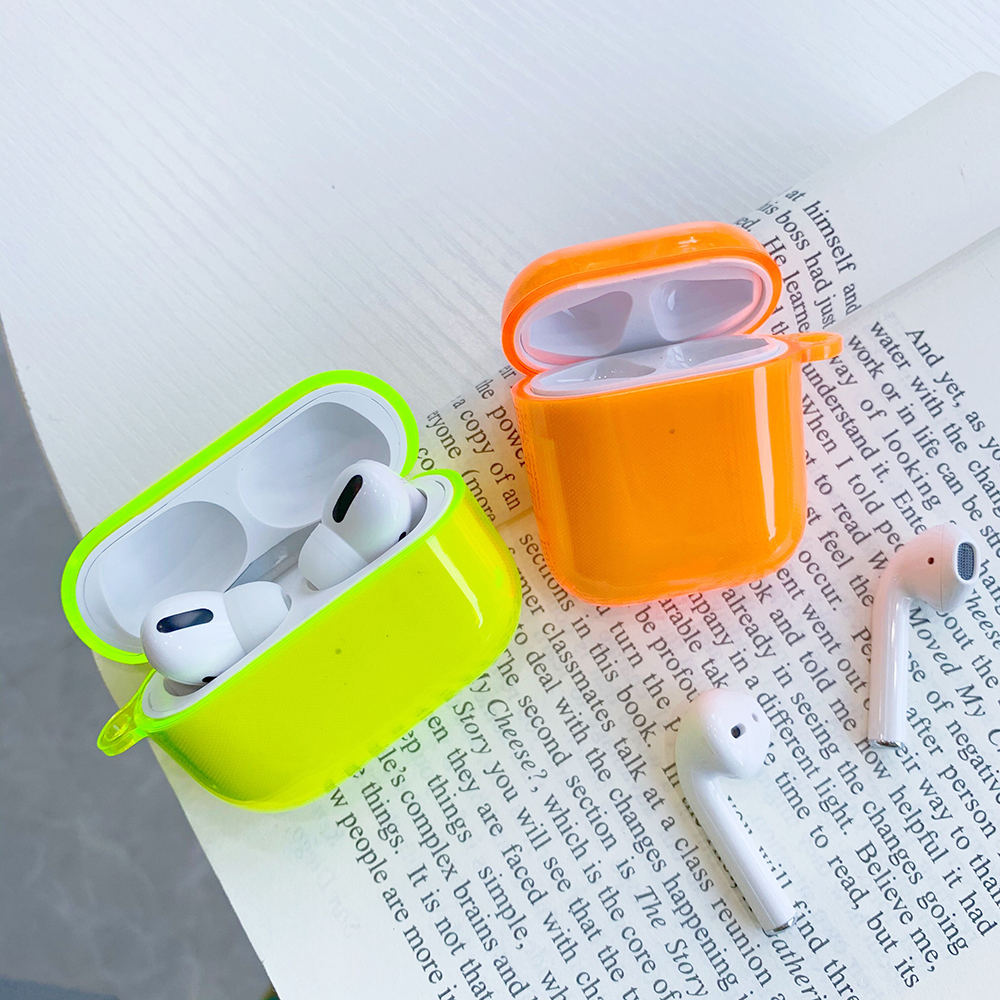 Neon Fluorescence Color Earphone Case For Apple Airpods Pro Cases Wireless Earphone Cover For Airpods 3 2 1 Headset Soft TPU Box