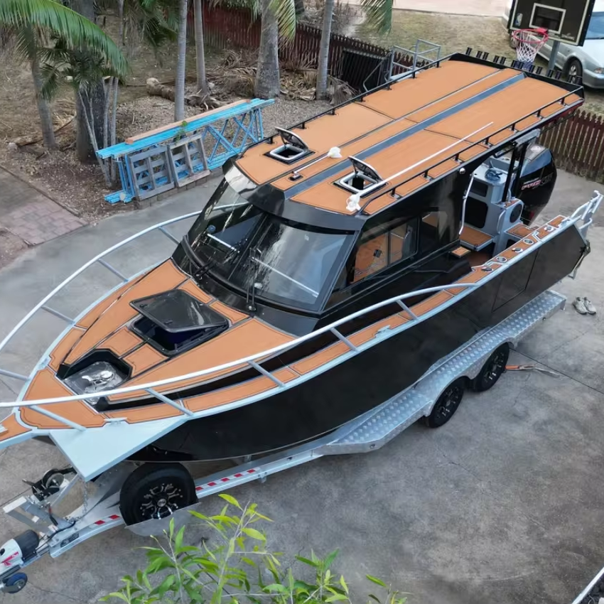 Gospel Hot Sell 25ft Profisher Sport Yacht Outboard Motor V Hull Cabin Cruiser Aluminium Fishing Boat