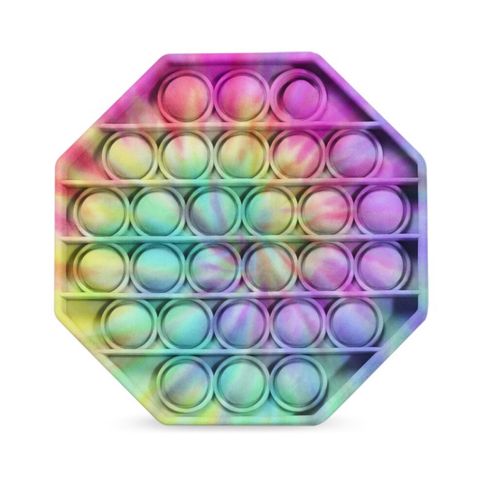 HuaMJ 2021 Amazon Push Bubble Fidget Sensory Toy simple dimple Tie dye Pop it fidget toy kids