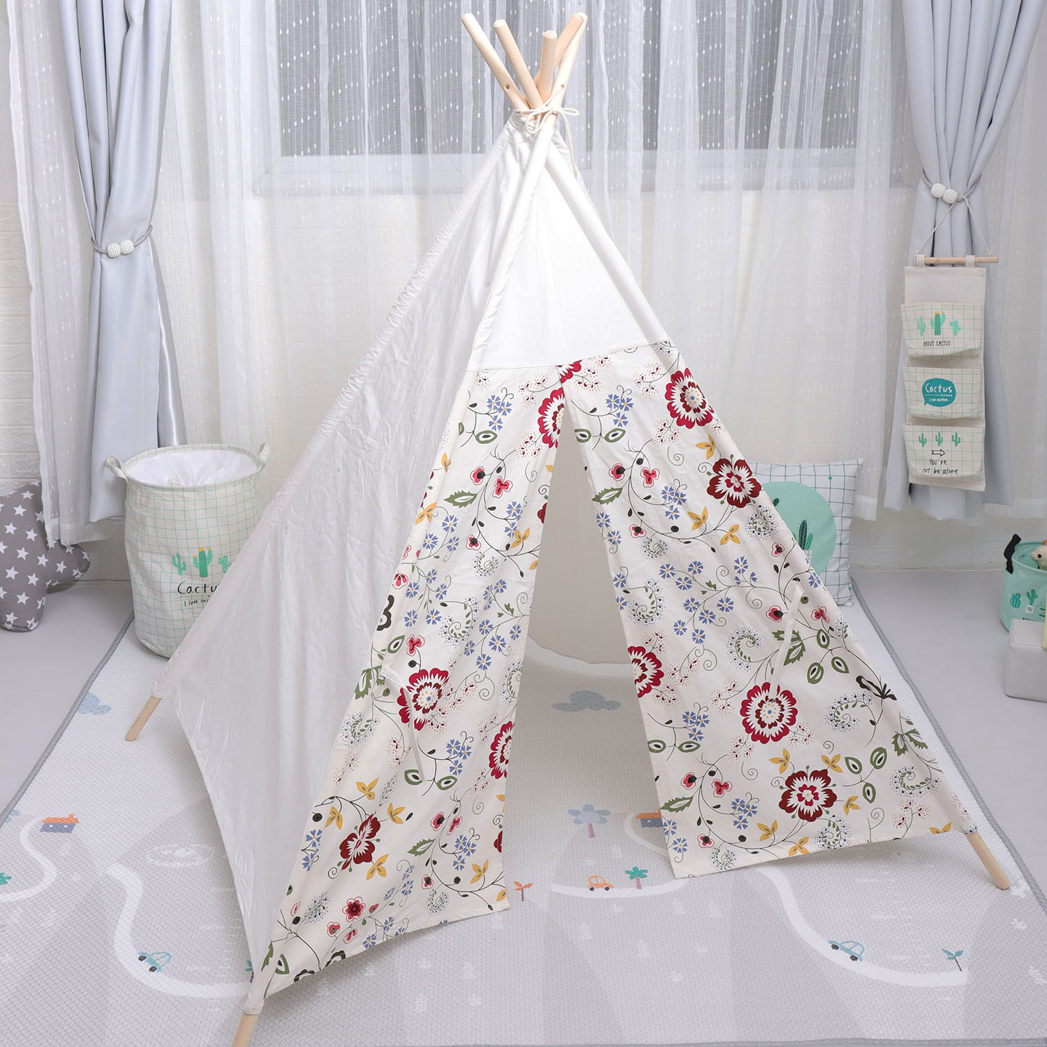 Sale Kids Tents Cotton Canvas Toy Tents Children's House Indoor Playhouse Kids Toy Mat Cot