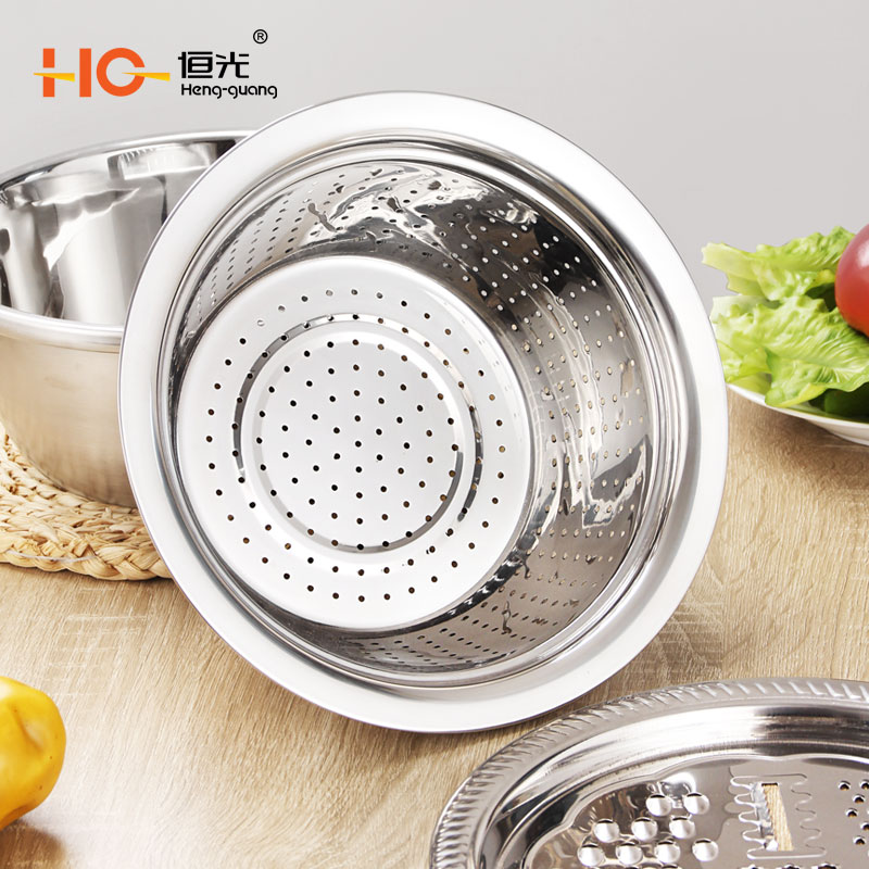 2020 New fashion multifunctional stainless steel salad salad washing bowl strainer colander