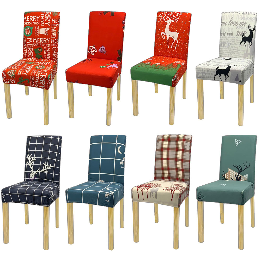 Universal spandex fabric dining stretch Christmas dining chair cover for family banquet