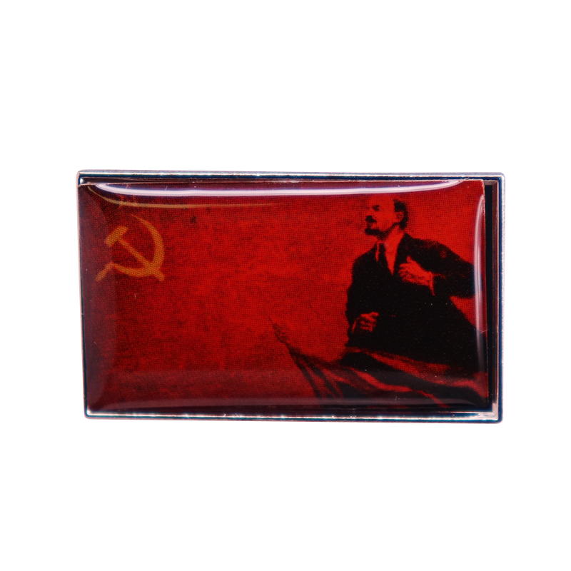 Lenin red Flag Lapel Pin Soviet Brooch USSR Badge