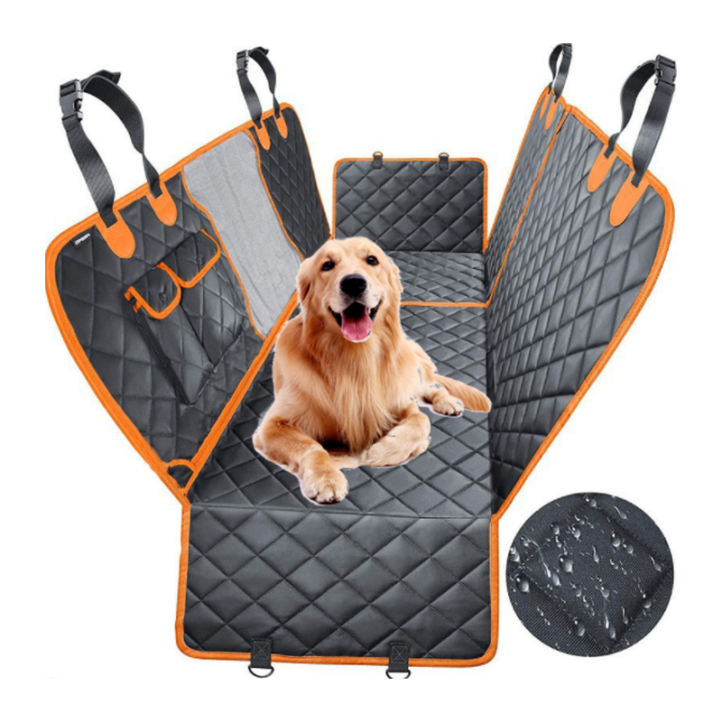 Waterproof Dog Hammock Trunk Mat Non-Slip Anti-Scratch Back Sea Window Side Flaps And Storage Pockets Pet Dog Car Seat Cover