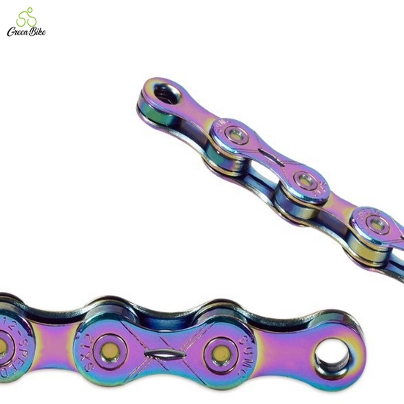 Half Hallow 9 Speed 116 Knots Chain of Bike Vacuum Plating Color Durable Bicycle Chain