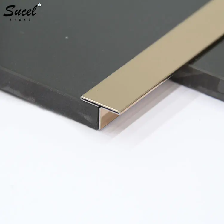 Profil en t en acier inoxydable decorative en metal dore SUCEL pour meubles