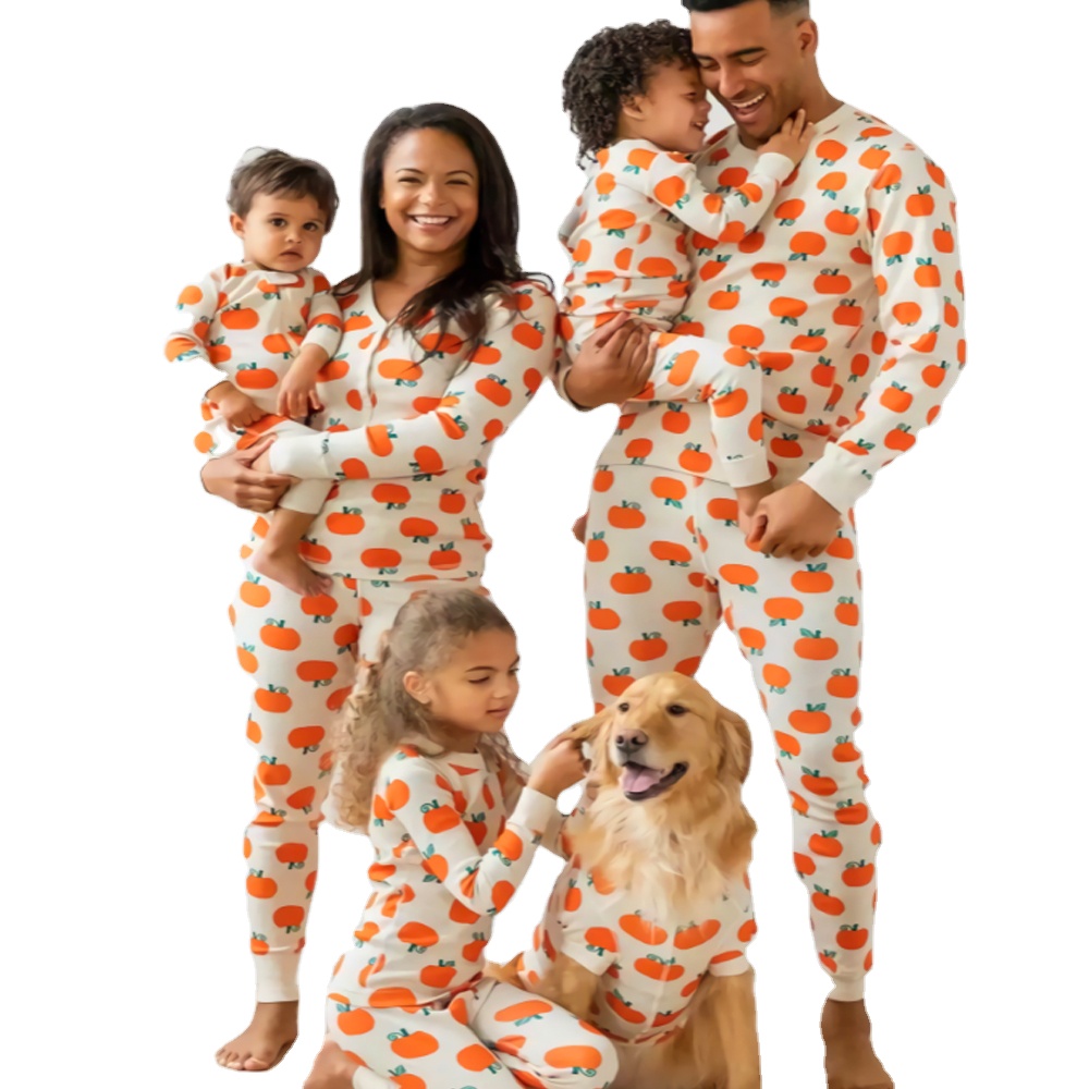 Family Parents and child Pajamas cotton clothing Christmas and Halloween daddy mommy and me matching outfits