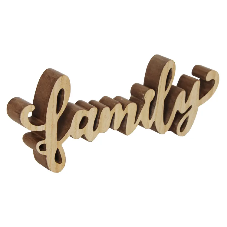 Jinn Home Family Wood Sign Home Wall Decorations Family Word Art Wood Cutout Wall Art Unfinished Family Wooden Letters