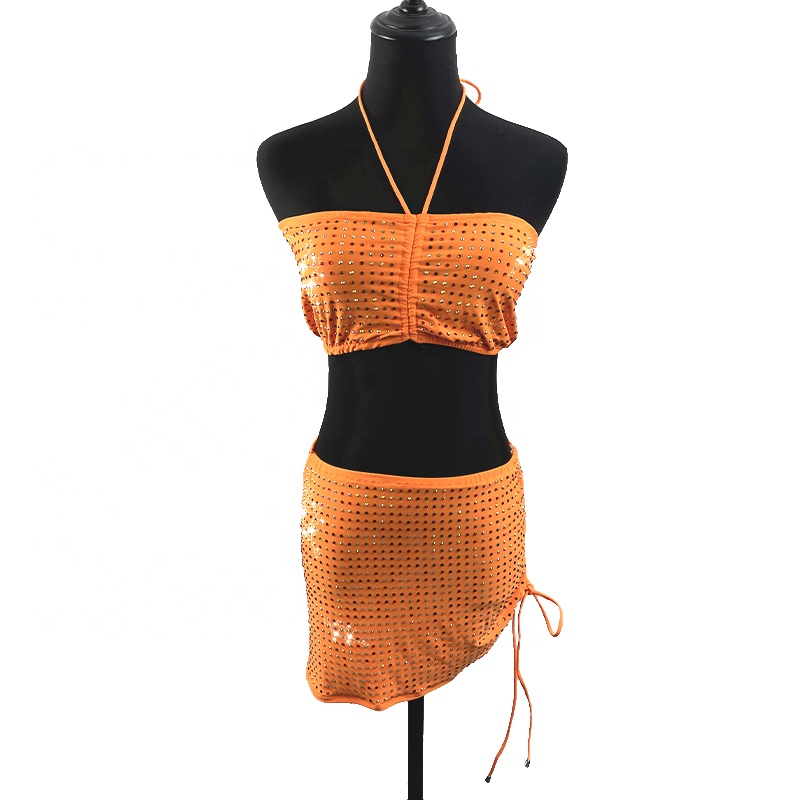 V018 Bling Crystal party dress fashion Lady crystal diamond skirt top rhinestone dress woman sexy