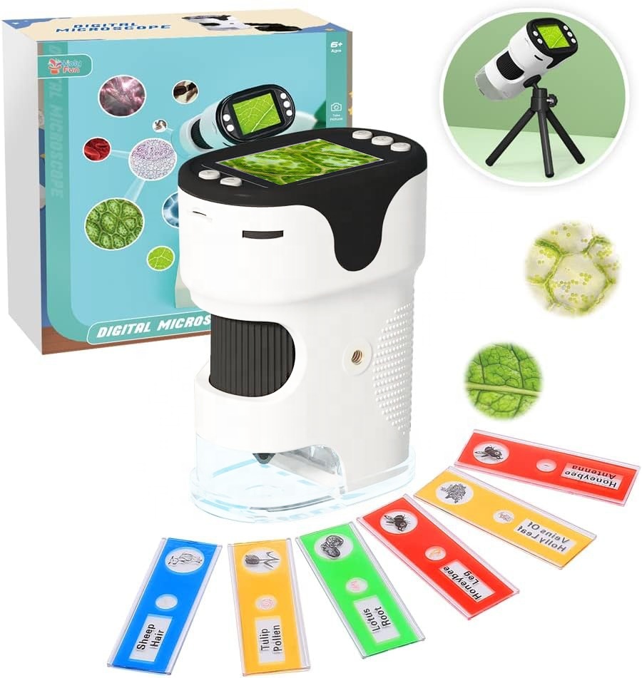 Photo-capable Handheld High Definition Microscope Toy Set School Science Fun Toys Telescope Educational Gift for Kids