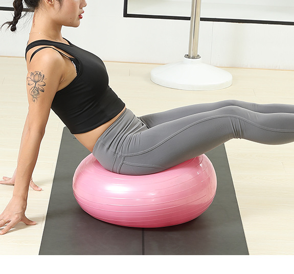 True View PVC Exercise Donuts Pilate Hot Strength Training Half Balance Yoga Ball