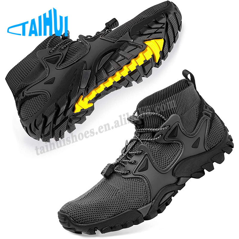 New Custom Mens Shoes Plus Size Outdoor Hiking Breathable Flying Woven Mountaineering Shoes Sneakers