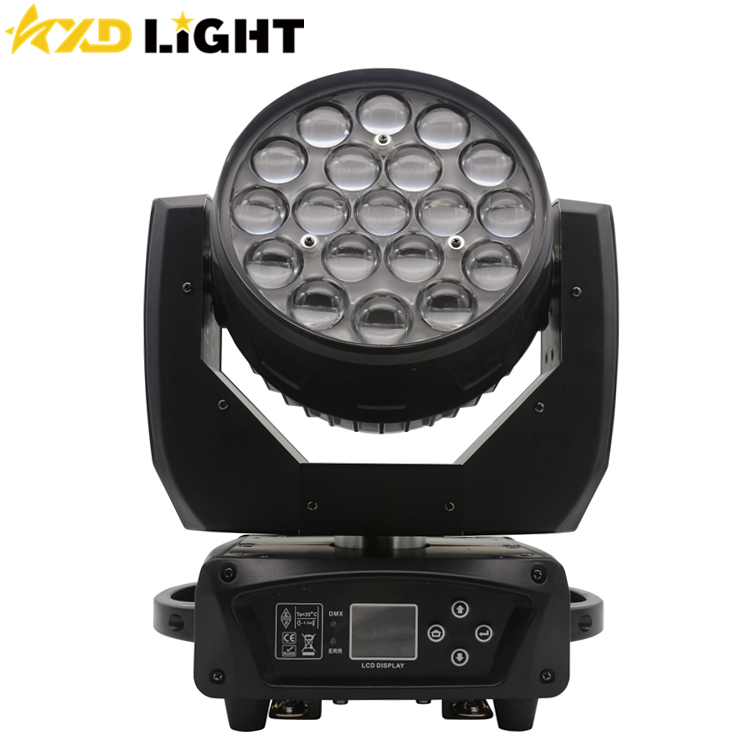 Led zoom moving head light stage dj disco lighting effect robot 4-in-1 led moving head 19*15w led zoom wash Guangzhou factory