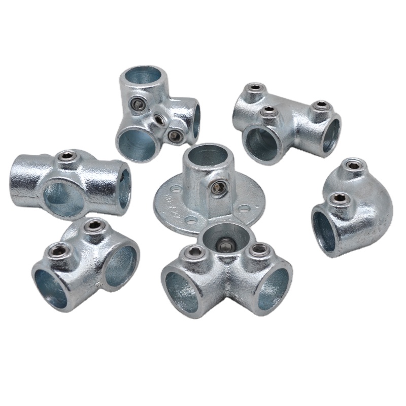 Galvanised gi pipe fittings malleable iron metal Pipe diameter key clamps connector with screws couplings