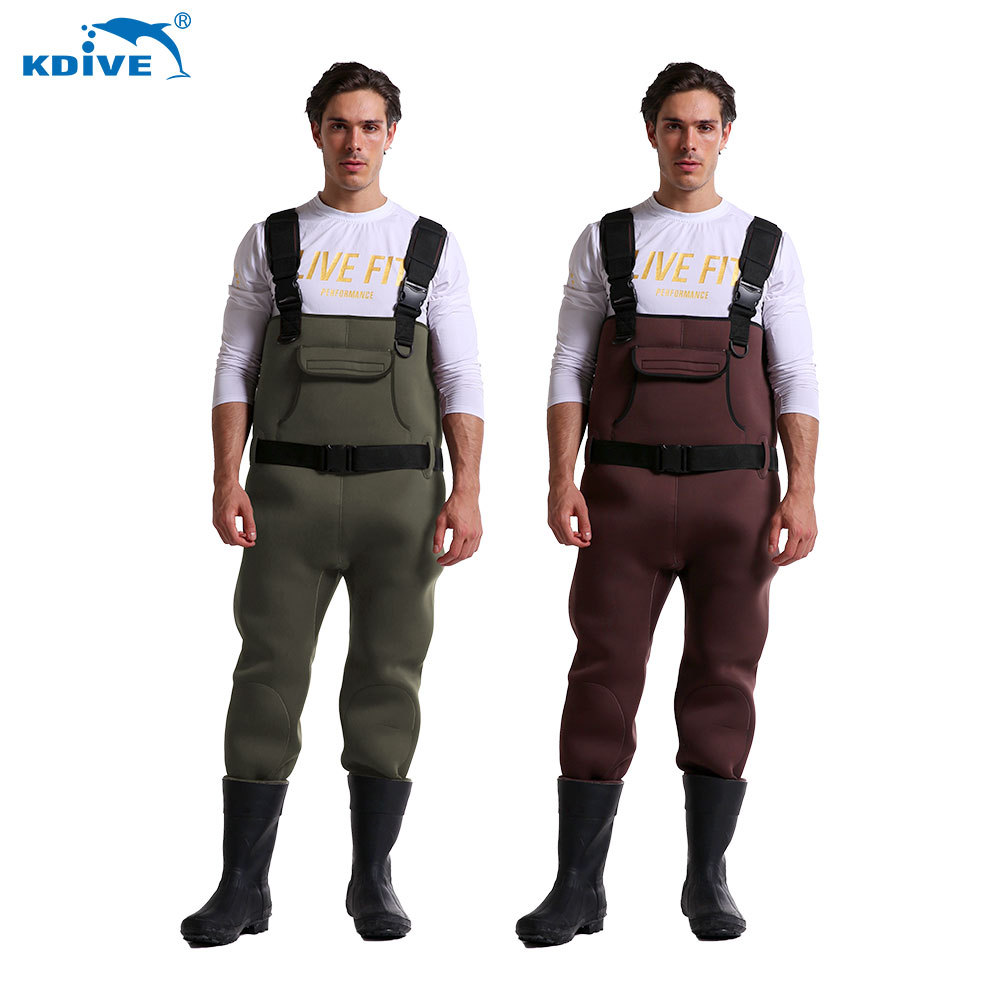 KDIVE High Quality Waterproof Neoprene Rubber Boots Neoprene Hunting Fishing Waders for Men