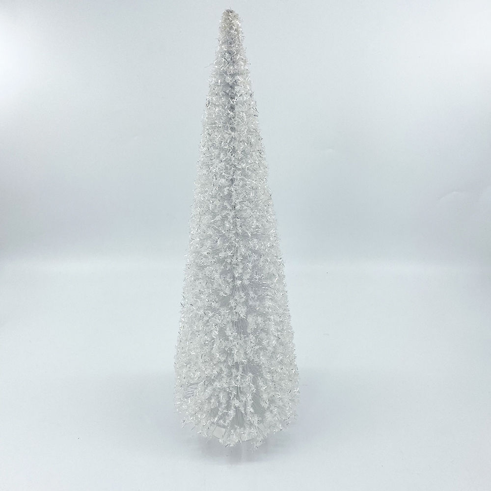 Custom Color Christmas Table Topper 38cm Mini Glitter Artificial PVC Tree with Snow Effect Artificial Christmas Tree