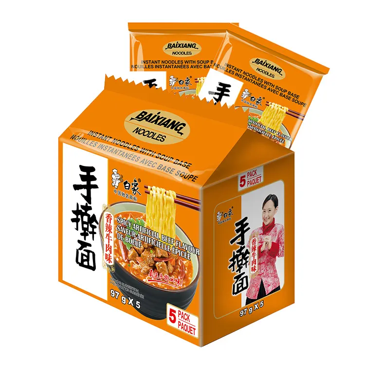 Wholesale Factory spicy Beef Flavor Attractive Price fast food Health Wide Noodle Bulk With Good Taste instant noodles
